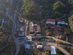 八丈島の空撮風景